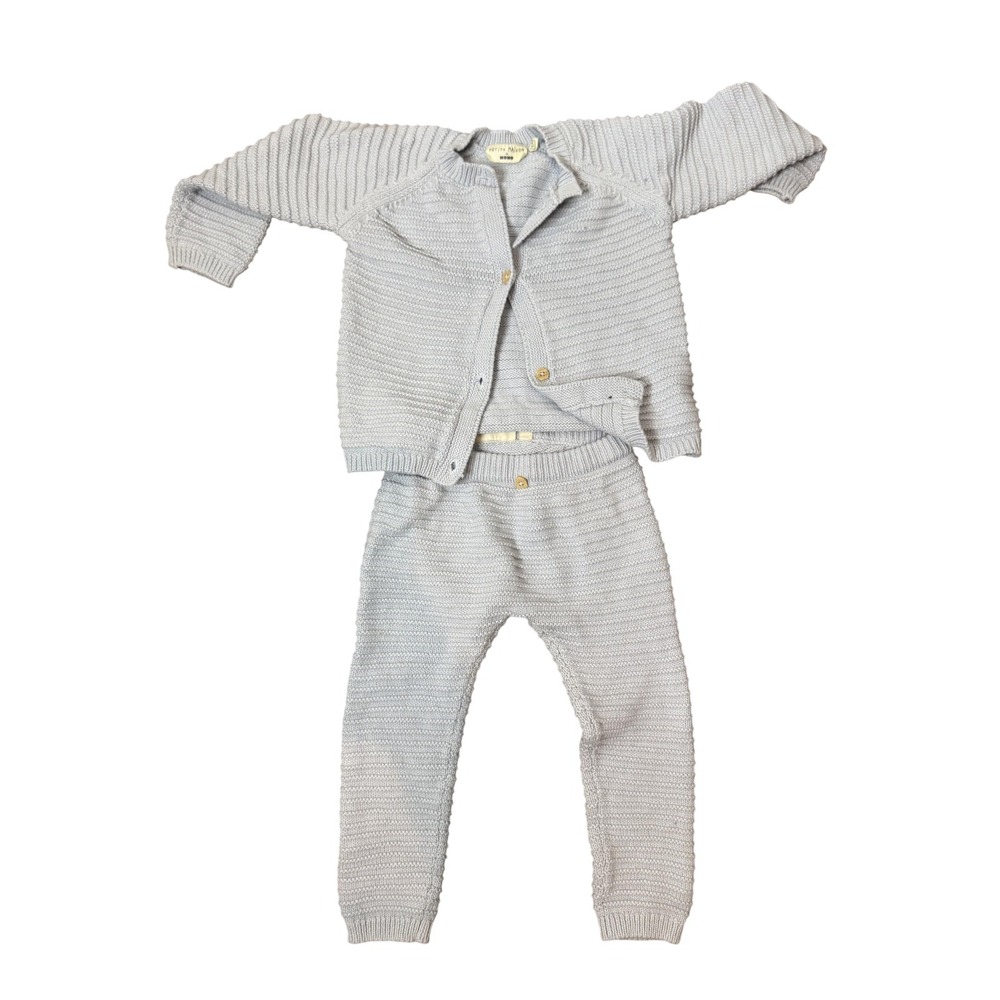 Petite Maison X Nono Sweater Pants Set Baby Boys 9-12M Gray Knit Organic Cotton - Picture 1 of 8